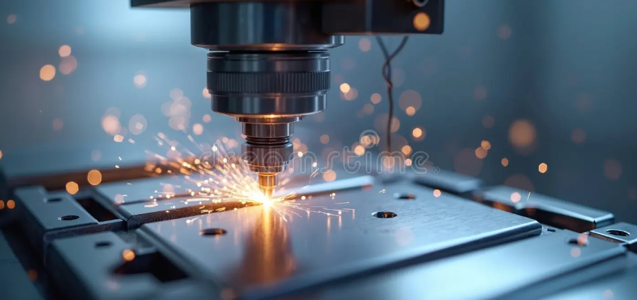 Multi axis CNC turning center cutting a stainless shaft