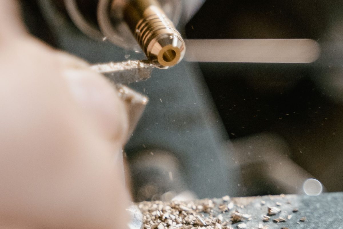 CNC turning center in operation